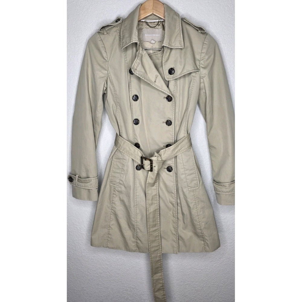 Banana Republic Belstaff Trench Coat Women S NYC Safari Rain Double Breasted